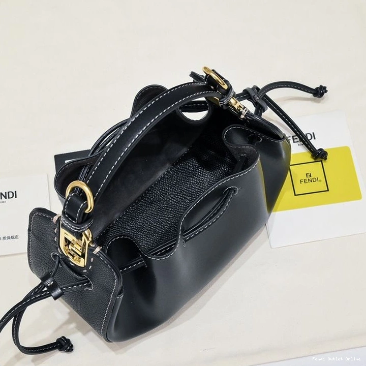 Affordable Mini Calf Black Pomodorino Fendi Bucket Leather Bag In 0724